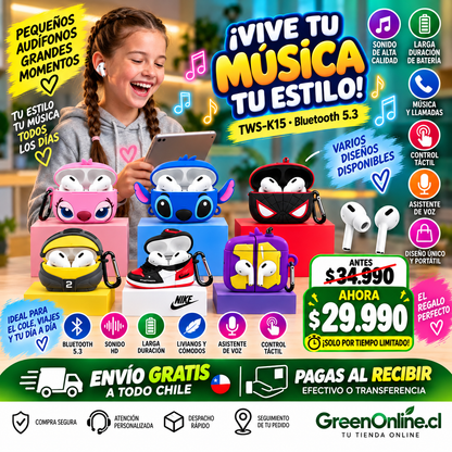 Audífonos inalámbricos recargables