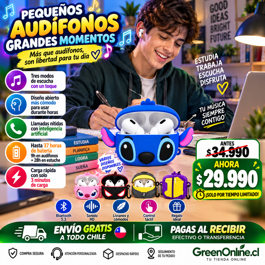 Audífonos inalámbricos recargables