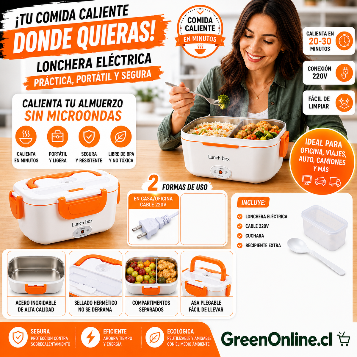 Lonchera Electrica Termica Portatil 12v