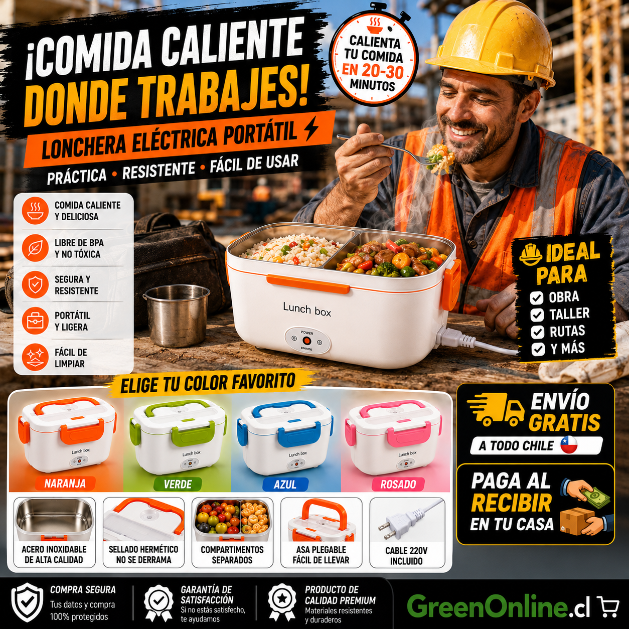 Lonchera Electrica Termica Portatil 12v